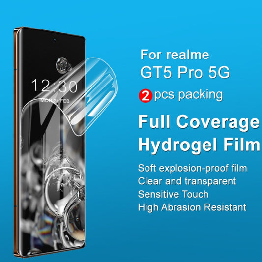 For Realme GT5 Pro 5G 2pcs imak Curved Full Screen Hydrogel Film Protector by imak