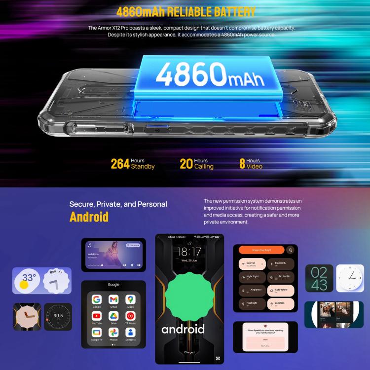Ulefone Armor X12 Pro, 4GB+64GB, IP68/IP69K Rugged Phone, 5.45 inch Android 13 MediaTek Helio G36 Octa Core, Network: 4G, NFC(Some Orange) - Ulefone by Ulefone | Online Shopping UK | buy2fix