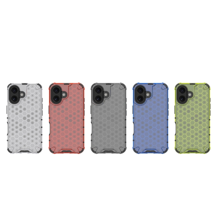 For iPhone 16 Plus Honeycomb Shockproof Phone Case(Black) by buy2fix