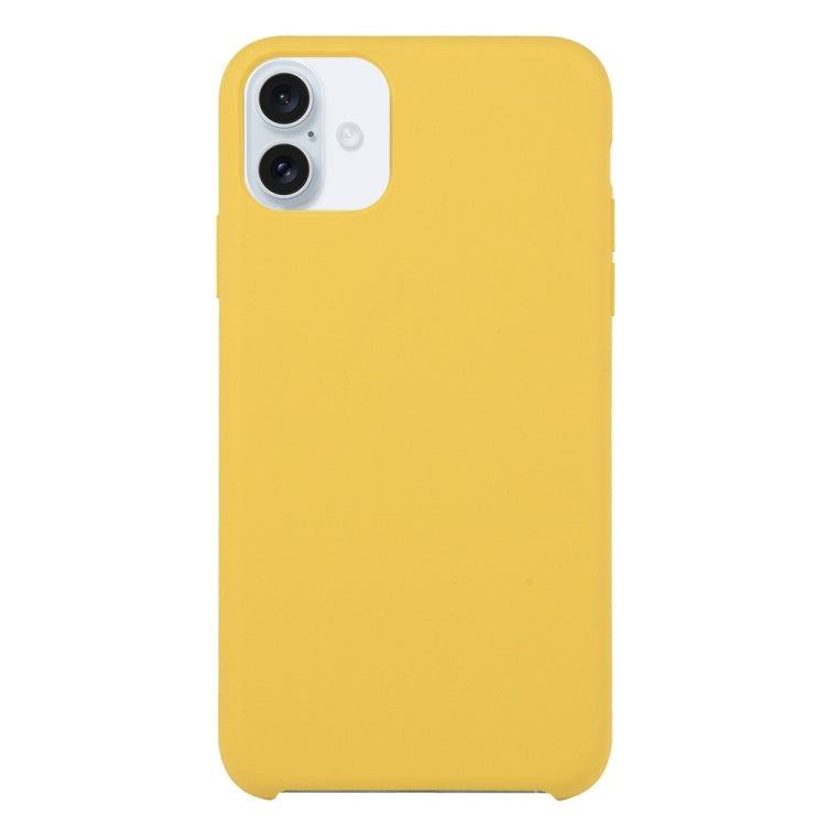 Solid Silicone Phone Case For iPhone 16(Yellow) - iPhone 16 Cases by buy2fix | Online Shopping UK | buy2fix