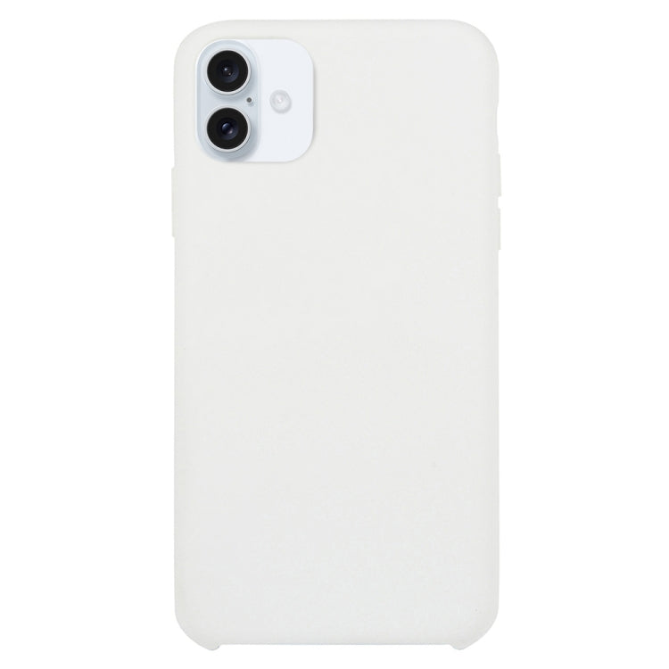 Solid Silicone Phone Case For iPhone 16(White) - iPhone 16 Cases by buy2fix | Online Shopping UK | buy2fix