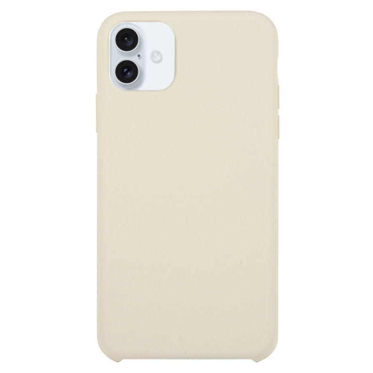 Solid Silicone Phone Case For iPhone 16(Beige) - iPhone 16 Cases by buy2fix | Online Shopping UK | buy2fix
