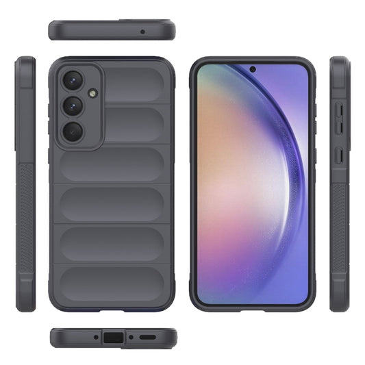 For Samsung Galaxy A35 5G Magic Shield TPU + Flannel Phone Case(Dark Grey) by buy2fix
