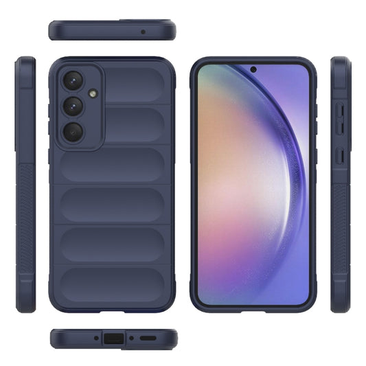 For Samsung Galaxy A35 5G Magic Shield TPU + Flannel Phone Case(Dark Blue) by buy2fix