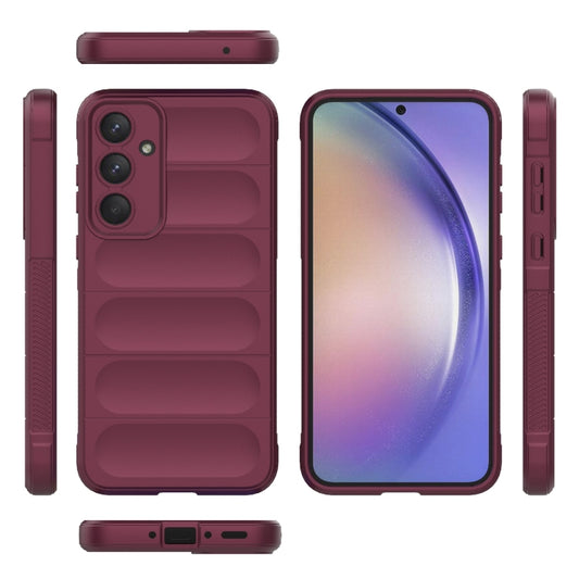 For Samsung Galaxy A35 5G Magic Shield TPU + Flannel Phone Case(Wine Red) by buy2fix