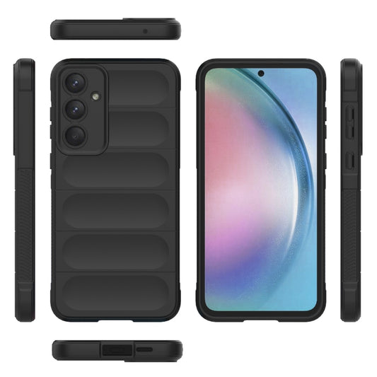 For Samsung Galaxy A55 5G Magic Shield TPU + Flannel Phone Case(Black) by buy2fix