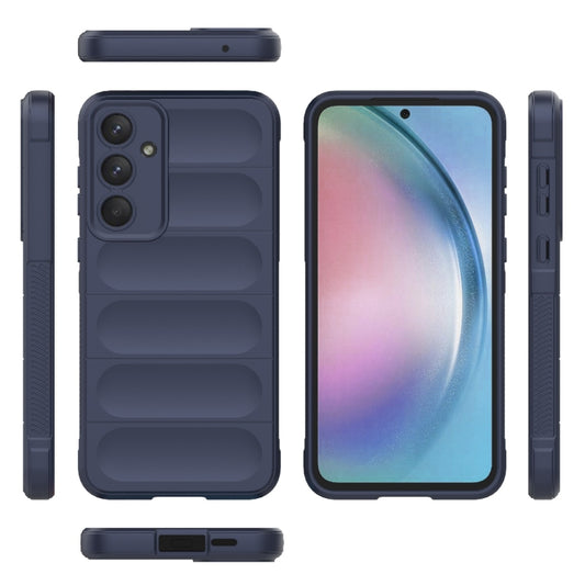 For Samsung Galaxy A55 5G Magic Shield TPU + Flannel Phone Case(Dark Blue) by buy2fix