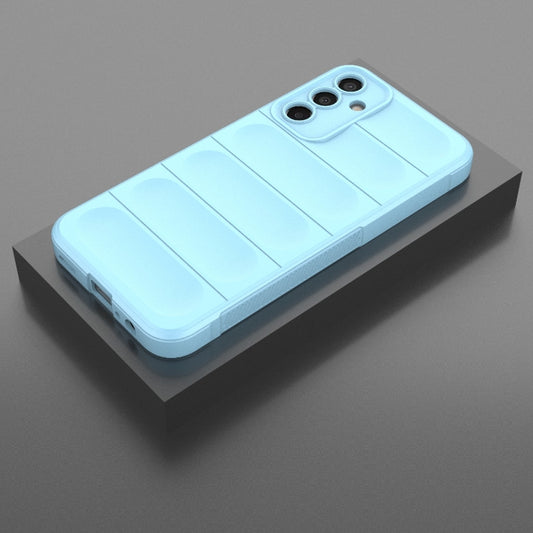 For Samsung Galaxy M15 5G Global Magic Shield TPU + Flannel Phone Case(Light Blue) by buy2fix