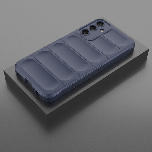 For Samsung Galaxy M15 5G Global Magic Shield TPU + Flannel Phone Case(Dark Blue) by buy2fix