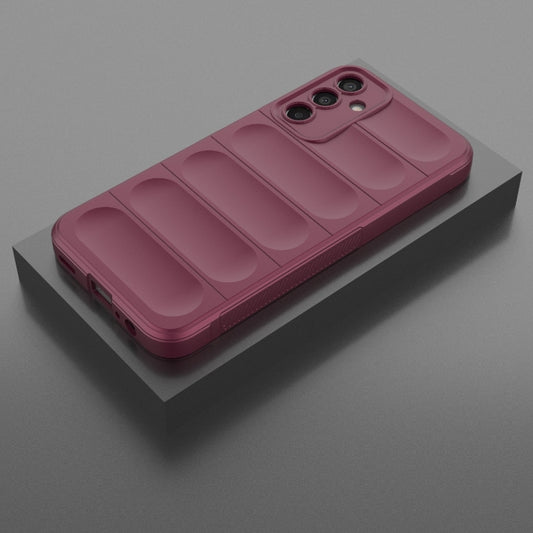 For Samsung Galaxy M15 5G Global Magic Shield TPU + Flannel Phone Case(Wine Red) by buy2fix