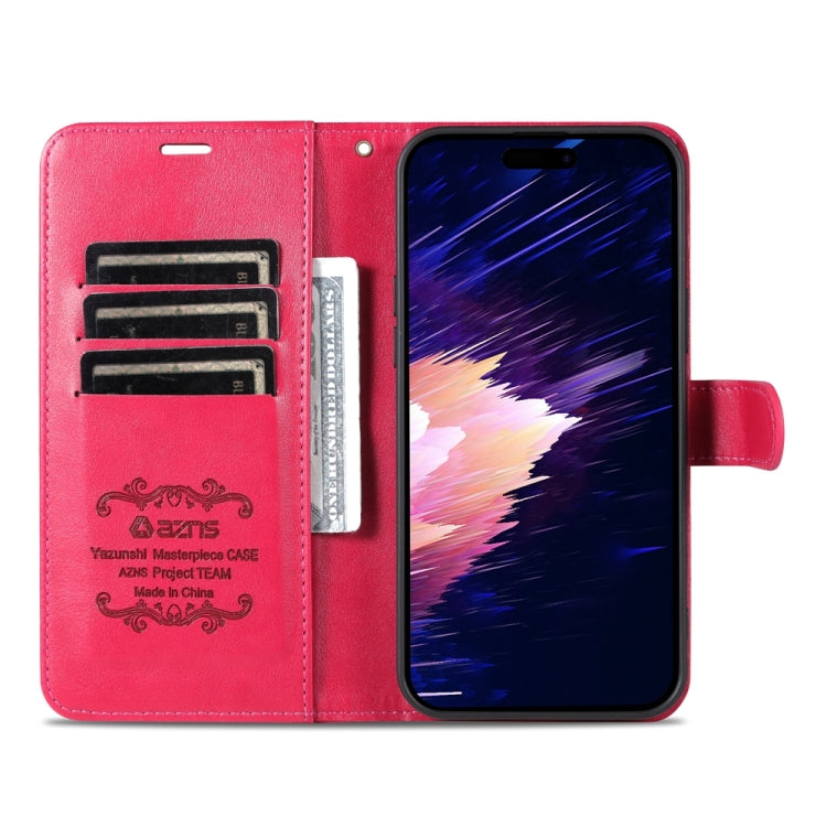 For iPhone 15 AZNS Sheepskin Texture Flip Leather Phone Case(Red) - iPhone 15 Cases by AZNS | Online Shopping UK | buy2fix