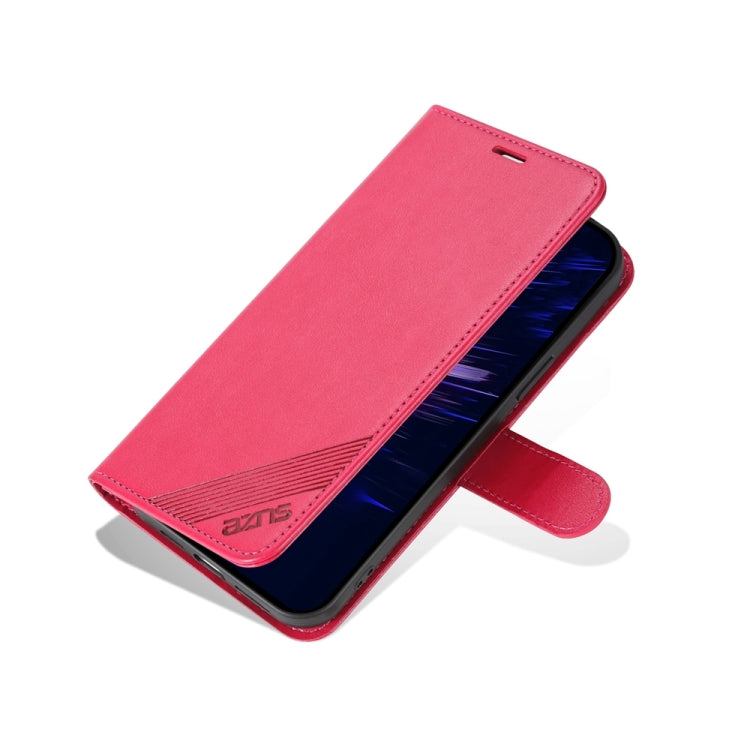 For iPhone 15 AZNS Sheepskin Texture Flip Leather Phone Case(Red) - iPhone 15 Cases by AZNS | Online Shopping UK | buy2fix