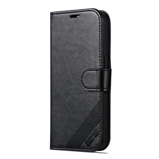 For iPhone 16 Pro AZNS Sheepskin Texture Flip Leather Phone Case(Black) by AZNS