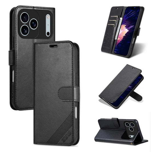 For iPhone 17 Pro Max AZNS Sheepskin Texture Flip Leather Phone Case(Black) - iPhone 17 Pro Max Cases by AZNS | Online Shopping UK | buy2fix