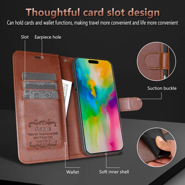 For iPhone Air AZNS Sheepskin Texture Flip Leather Phone Case(Brown) - iPhone Air Cases by AZNS | Online Shopping UK | buy2fix