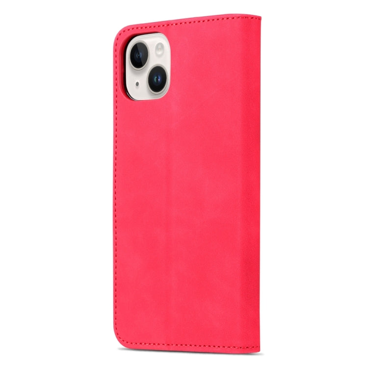 For iPhone 15 AZNS Skin Feel Calf Texture Flip Leather Phone Case(Red) - iPhone 15 Cases by AZNS | Online Shopping UK | buy2fix