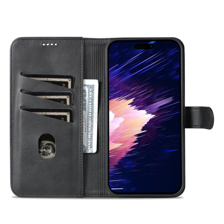 For iPhone 15 AZNS Skin Feel Calf Texture Flip Leather Phone Case(Black) - iPhone 15 Cases by AZNS | Online Shopping UK | buy2fix