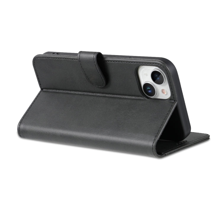 For iPhone 15 AZNS Skin Feel Calf Texture Flip Leather Phone Case(Black) - iPhone 15 Cases by AZNS | Online Shopping UK | buy2fix