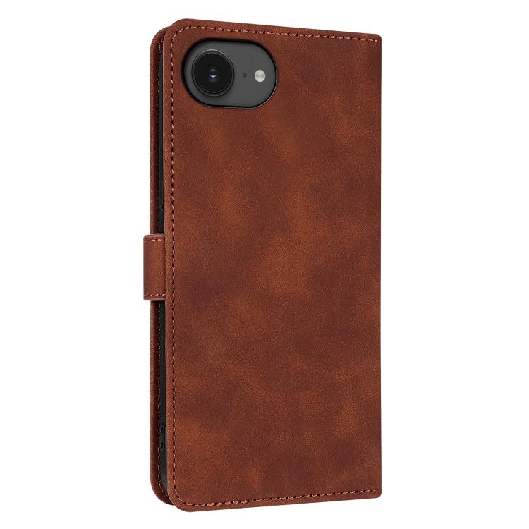 For iPhone 16e AZNS Skin Feel Calf Texture Flip Leather Phone Case(Brown) - iPhone 16e Cases by AZNS | Online Shopping UK | buy2fix
