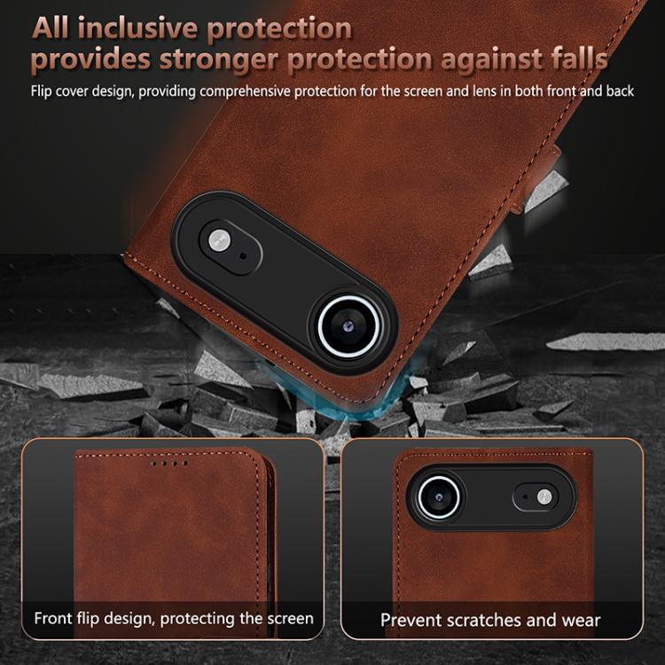 For iPhone Air AZNS Skin Feel Calf Texture Flip Leather Phone Case(Brown) - iPhone Air Cases by AZNS | Online Shopping UK | buy2fix