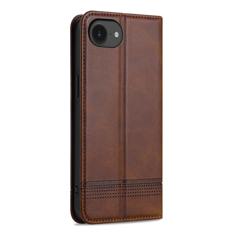 For iPhone 16e AZNS Magnetic Calf Texture Flip Leather Phone Case(Dark Brown) - iPhone 16e Cases by AZNS | Online Shopping UK | buy2fix