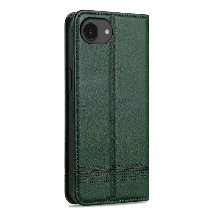 For iPhone 16e AZNS Magnetic Calf Texture Flip Leather Phone Case(Dark Green) - iPhone 16e Cases by AZNS | Online Shopping UK | buy2fix