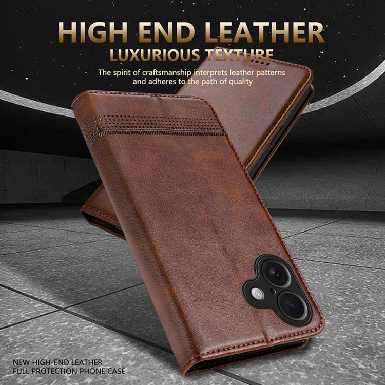 For iPhone 17 AZNS Magnetic Calf Texture Flip Leather Phone Case(Dark Green) - iPhone 17 Cases by AZNS | Online Shopping UK | buy2fix