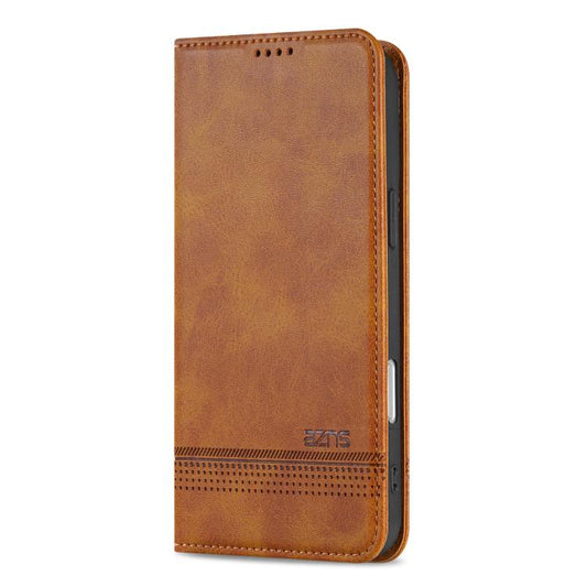 For iPhone Air AZNS Magnetic Calf Texture Flip Leather Phone Case(Light Brown) - iPhone Air Cases by AZNS | Online Shopping UK | buy2fix