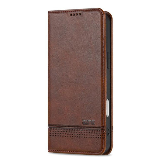 For iPhone 17 Pro Max AZNS Magnetic Calf Texture Flip Leather Phone Case(Dark Brown) - iPhone 17 Pro Max Cases by AZNS | Online Shopping UK | buy2fix