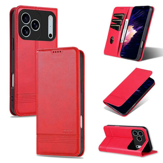 For iPhone 17 Pro Max AZNS Magnetic Calf Texture Flip Leather Phone Case(Red) - iPhone 17 Pro Max Cases by AZNS | Online Shopping UK | buy2fix