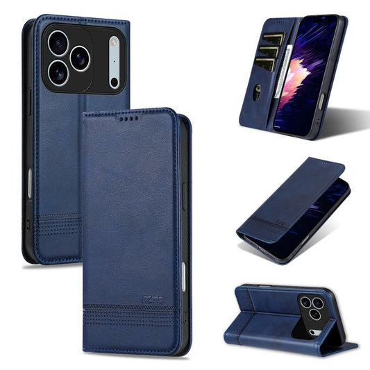 For iPhone 17 Pro Max AZNS Magnetic Calf Texture Flip Leather Phone Case(Dark Blue) - iPhone 17 Pro Max Cases by AZNS | Online Shopping UK | buy2fix