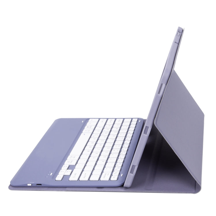 For Samsung Galaxy Tab S10+ A810B Pen Slot Detachable Bluetooth Keyboard Leather Tablet Case(Purple) by buy2fix