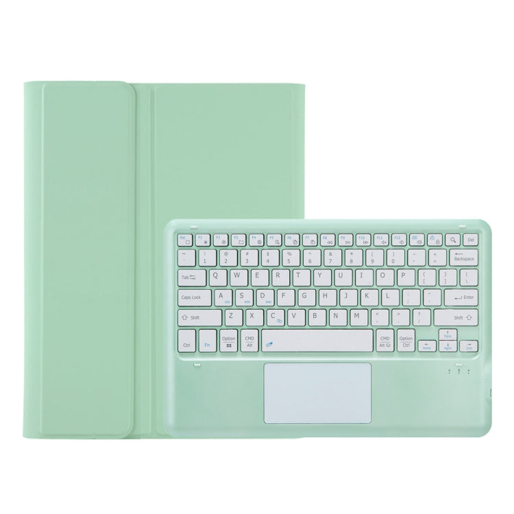 For Samsung Galaxy Tab S10+ 12.4 A810B-A Touch Pad Detachable Bluetooth Keyboard Leather Tablet Case(Mint Green) - Samsung Keyboard by buy2fix | Online Shopping UK | buy2fix