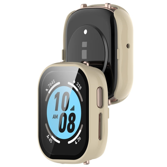 For Honor Watch 4 PC + 9H Tempered Glass Integrated Watch Case(Ivory White) by buy2fix