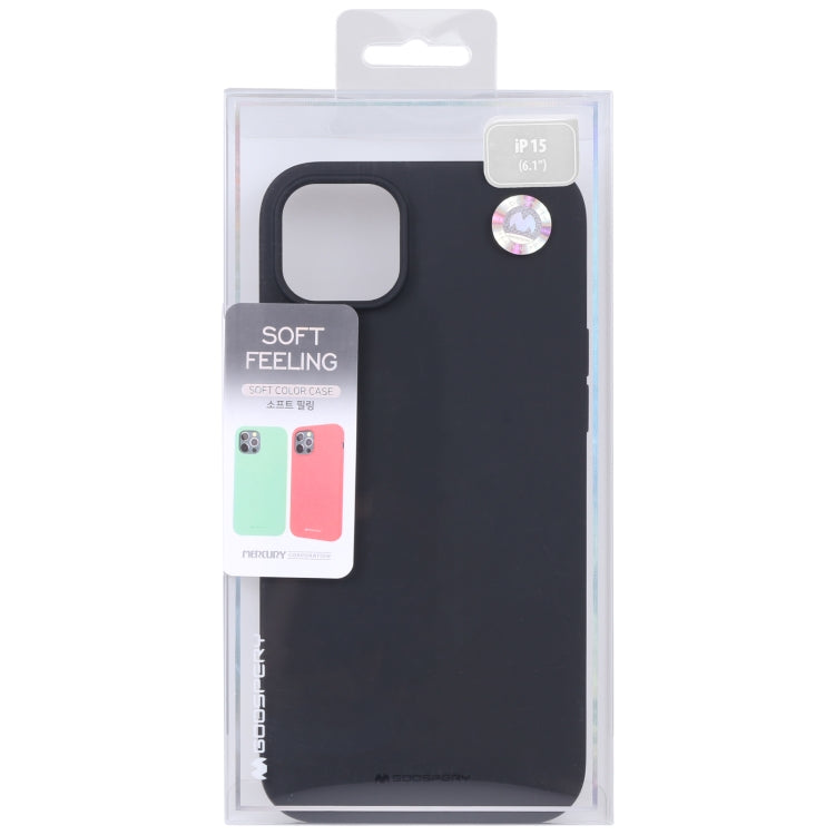 For iPhone 15 GOOSPERY SOFT FEELING Liquid TPU Soft Phone Case(Black) - iPhone 15 Cases by GOOSPERY | Online Shopping UK | buy2fix