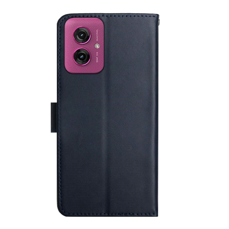 For Motorola Moto G55 5G Genuine Leather Fingerprint-proof Horizontal Flip Phone Case(Blue) - Motorola Cases by buy2fix | Online Shopping UK | buy2fix