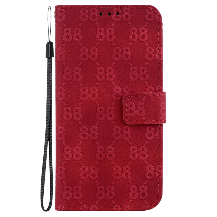 For OnePlus 11 Double 8-shaped Embossed Leather Phone Case(Red) - OnePlus Cases by buy2fix | Online Shopping UK | buy2fix