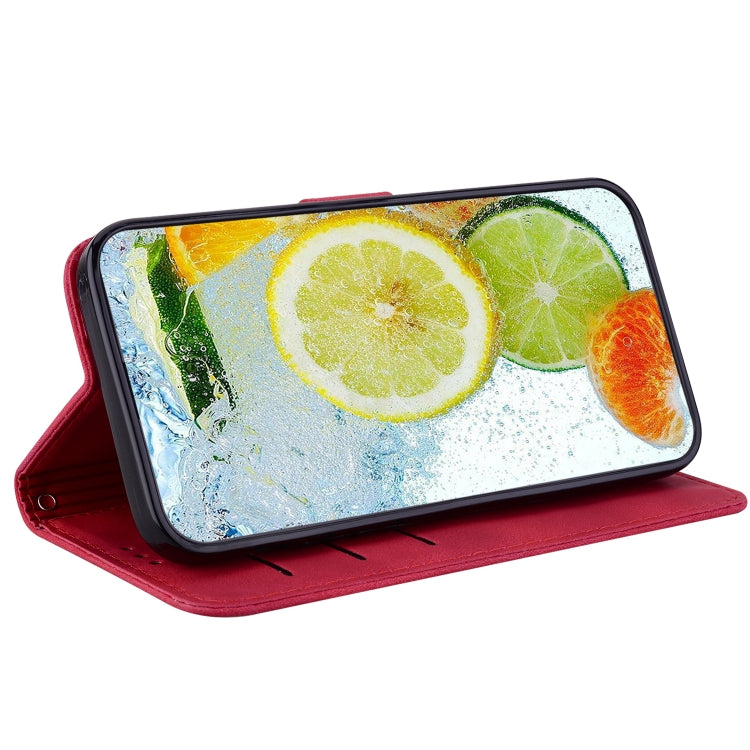 For OnePlus 11 Double 8-shaped Embossed Leather Phone Case(Red) - OnePlus Cases by buy2fix | Online Shopping UK | buy2fix