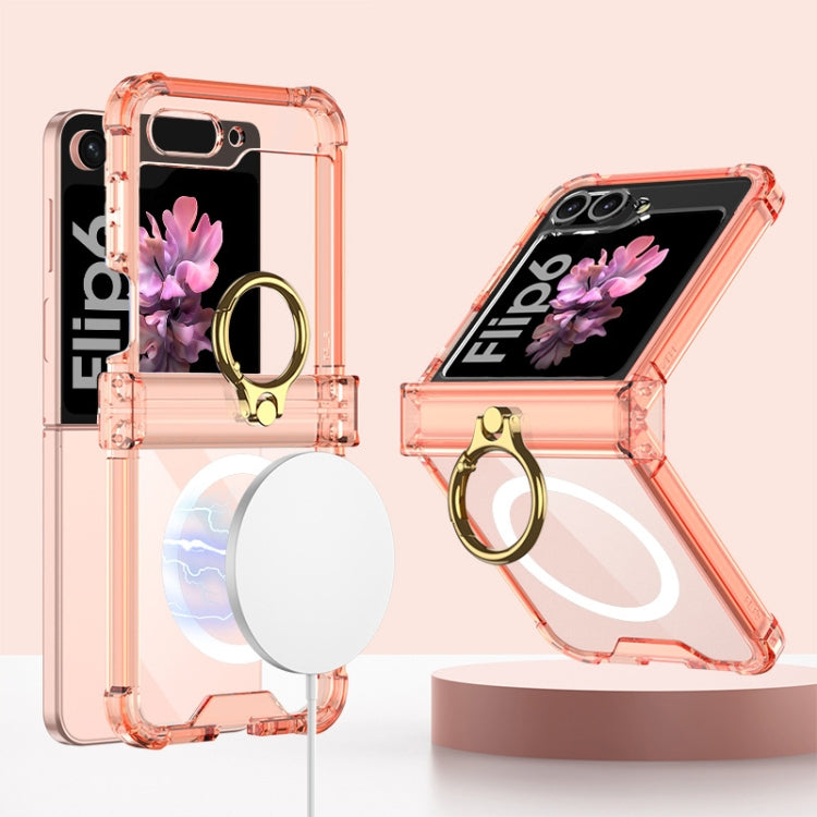 For Samsung Galaxy Z Flip6 / Flip7 FE GKK MagSafe Airbag Hinge Shockproof Phone Case with Ring Holder(Orange) - Galaxy Z Flip6 5G Cases by GKK | Online Shopping UK | buy2fix