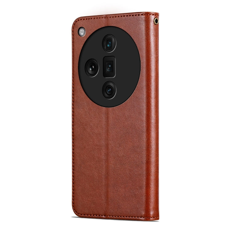 For OPPO Find X7 Ultra AZNS Sheepskin Texture Flip Leather Phone Case(Brown) - OPPO Cases by AZNS | Online Shopping UK | buy2fix