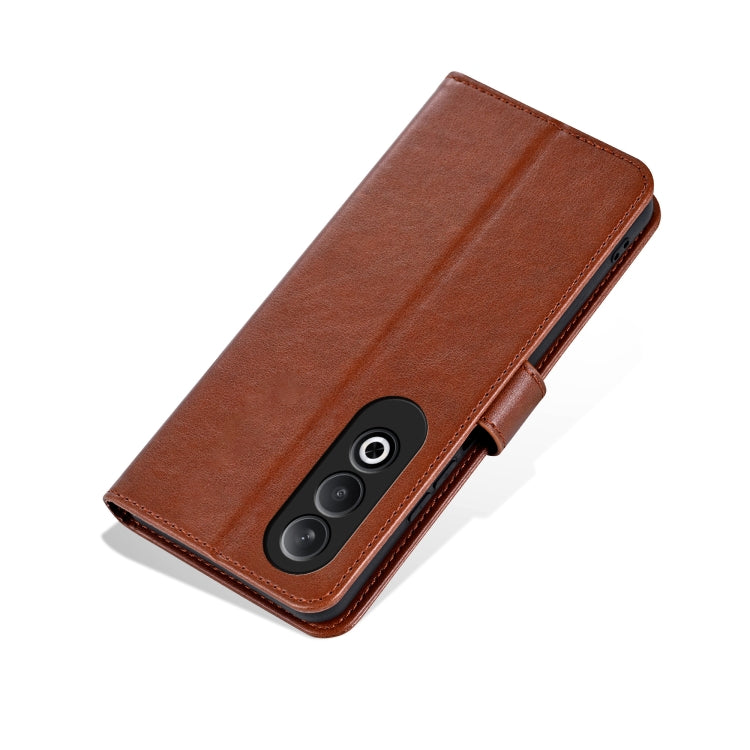 For OPPO K12 AZNS Sheepskin Texture Flip Leather Phone Case(Brown) by AZNS