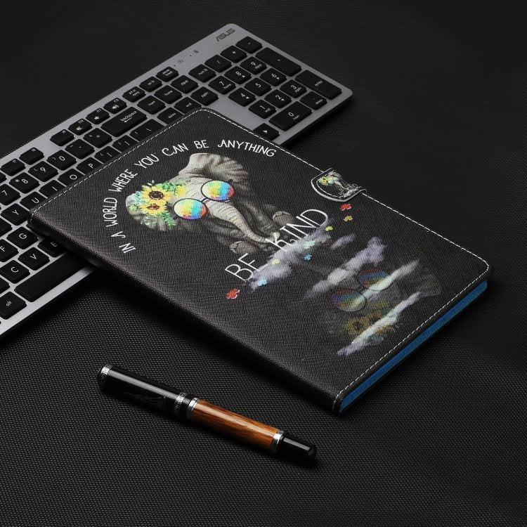 For iPad Air 2 Colored Drawing Stitching Horizontal Flip Leather Case with Holder & Card Slots & Sleep / Wake-up Function & Anti-skid strip(Glasses Icon) - More iPad Cases by buy2fix | Online Shopping UK | buy2fix