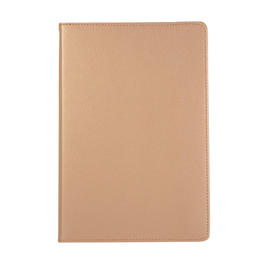 For Samsung Galaxy Tab S10 FE / S9 FE / S9 Litchi Texture 360 Degrees Rotation Holder Leather Tablet Case(Golden) by buy2fix