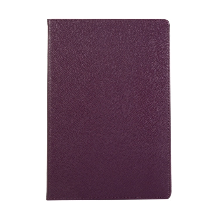 For Samsung Galaxy Tab S10 FE / S9 FE / S9 Litchi Texture 360 Degrees Rotation Holder Leather Tablet Case(Purple) - Galaxy Tab S9 Cases by buy2fix | Online Shopping UK | buy2fix