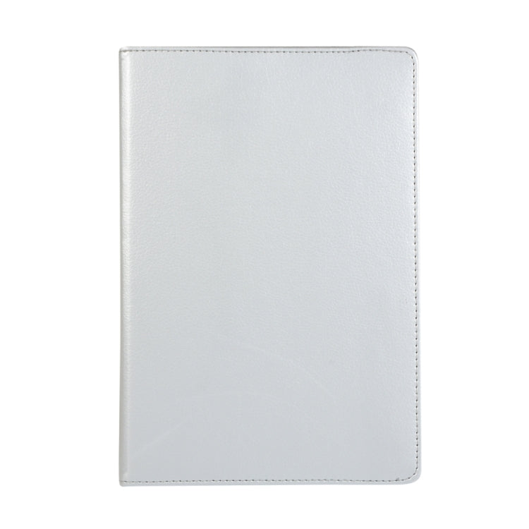 For Samsung Galaxy Tab S9+ / Tab S10+ Litchi Texture 360 Degrees Rotation Holder Leather Tablet Case(Silver) - Galaxy Tab S9+ Cases by buy2fix | Online Shopping UK | buy2fix