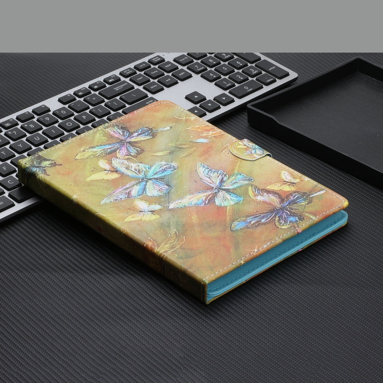 For 8 inch Universal Tablet Colored Drawing Stitching Horizontal Flip Leather Case with Holder & Card Slots & Anti-skid strip(Butterfly) - 8 inch by buy2fix | Online Shopping UK | buy2fix