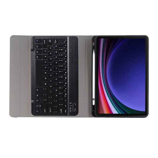 For Samsung Galaxy Tab S9 A710B Candy Color TPU Bluetooth Keyboard Leather Tablet Case with Pen Holder(Black) by buy2fix