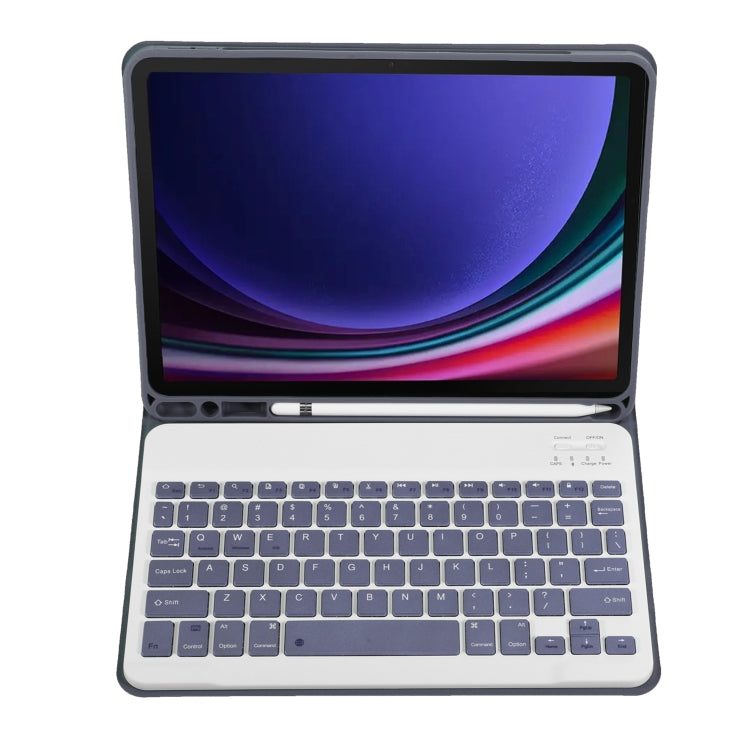 For Samsung Galaxy Tab S9 FE / S10 FE A710B Candy Color TPU Bluetooth Keyboard Leather Tablet Case with Pen Holder(Purple) - Samsung Keyboard by buy2fix | Online Shopping UK | buy2fix