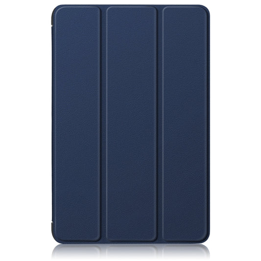 For Samsung Galaxy Tab A9 2023/Tab A11 3-folding Leather Smart Tablet Case(Dark Blue) by buy2fix