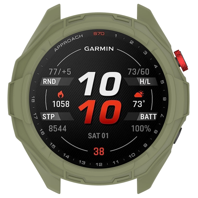 For Garmin Approach S70 47mm Armor Hollow Watch Protective Case(Green) - Watch Cases by buy2fix | Online Shopping UK | buy2fix